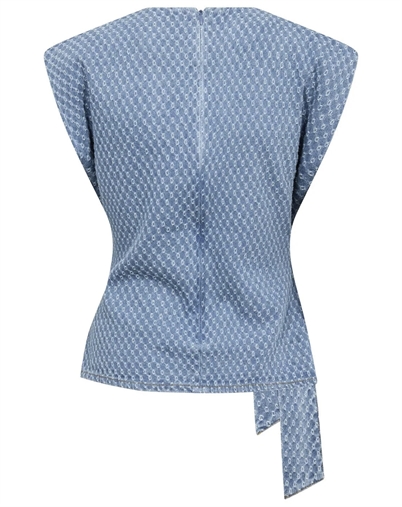 Co'Couture - AntoCC Denim Pleat Top - Light Denim
